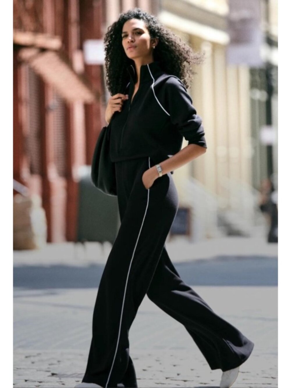 NEW Spanx Air Essentials AirPique Long Sleeve Wide Leg Jumpsuit XL Loungewear